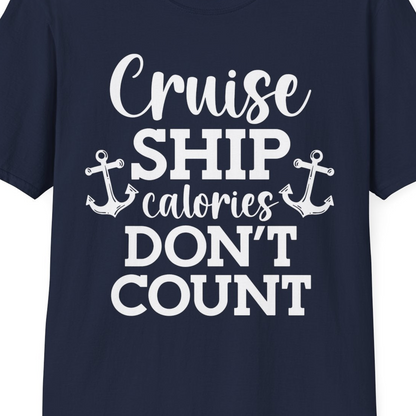 Cruise Ship Calories Don’t Count Shirt with Anchors Funny Nautical — T-Shirt T-Shirt – Best Cruise Shirts Close Up