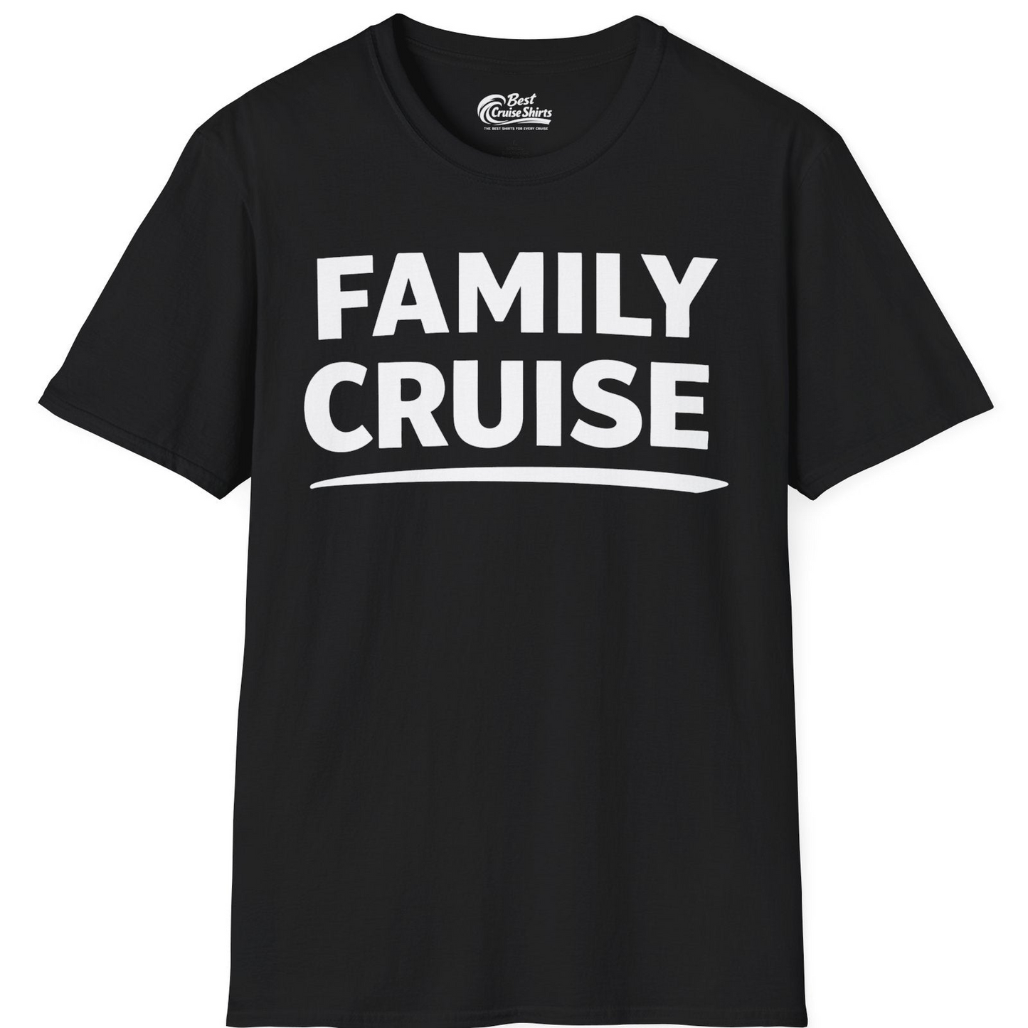 Family Cruise Celebration Bold Lettering Group Trip Shirt — T-Shirt T-Shirt – Black – Best Cruise Shirts
