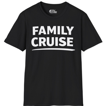 Family Cruise Celebration Bold Lettering Group Trip Shirt — T-Shirt T-Shirt – Black – Best Cruise Shirts