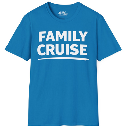 Family Cruise Celebration Bold Lettering Group Trip Shirt — T-Shirt T-Shirt – Sapphire – Best Cruise Shirts