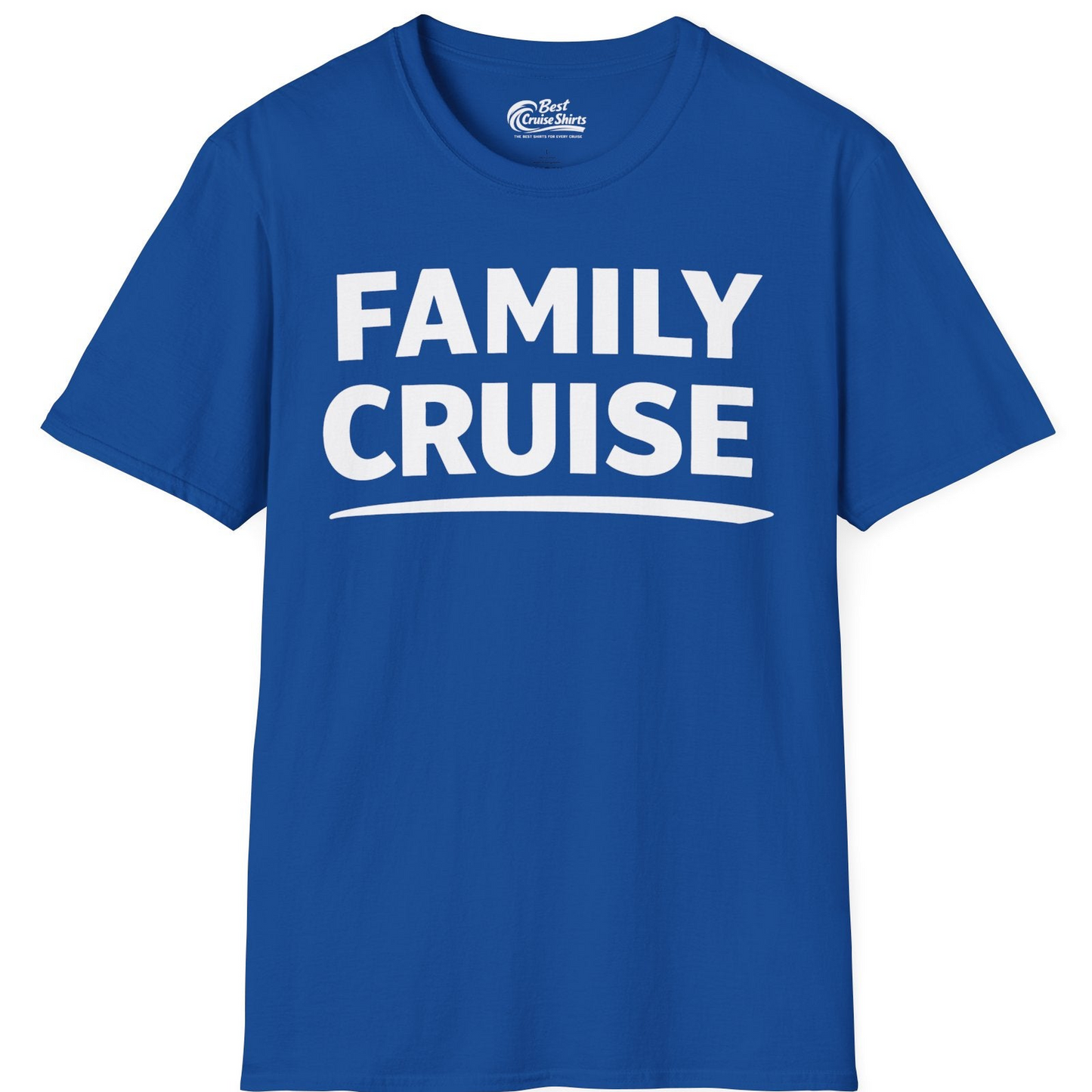 Family Cruise Celebration Bold Lettering Group Trip Shirt — T-Shirt T-Shirt – Royal – Best Cruise Shirts
