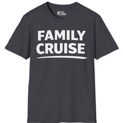 Family Cruise Celebration Bold Lettering Group Trip Shirt — T-Shirt T-Shirt – Dark Heather Grey – Best Cruise Shirts