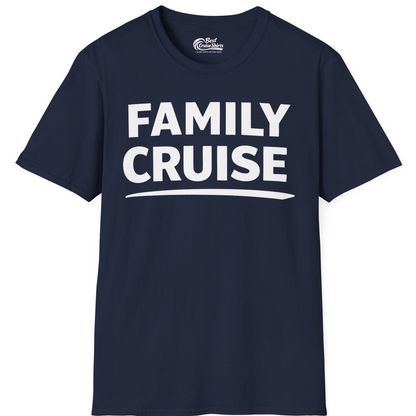 Family Cruise Celebration Bold Lettering Group Trip Shirt — T-Shirt T-Shirt – Navy – Best Cruise Shirts