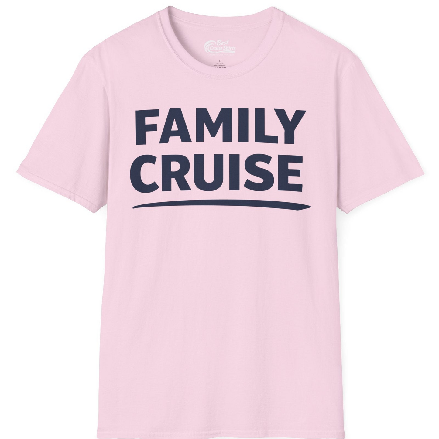 Family Cruise Celebration Bold Lettering Group Trip Shirt — T-Shirt T-Shirt – Light Pink – Best Cruise Shirts