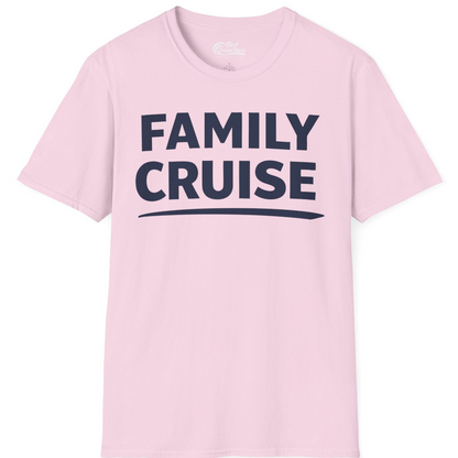 Family Cruise Celebration Bold Lettering Group Trip Shirt — T-Shirt T-Shirt – Light Pink – Best Cruise Shirts