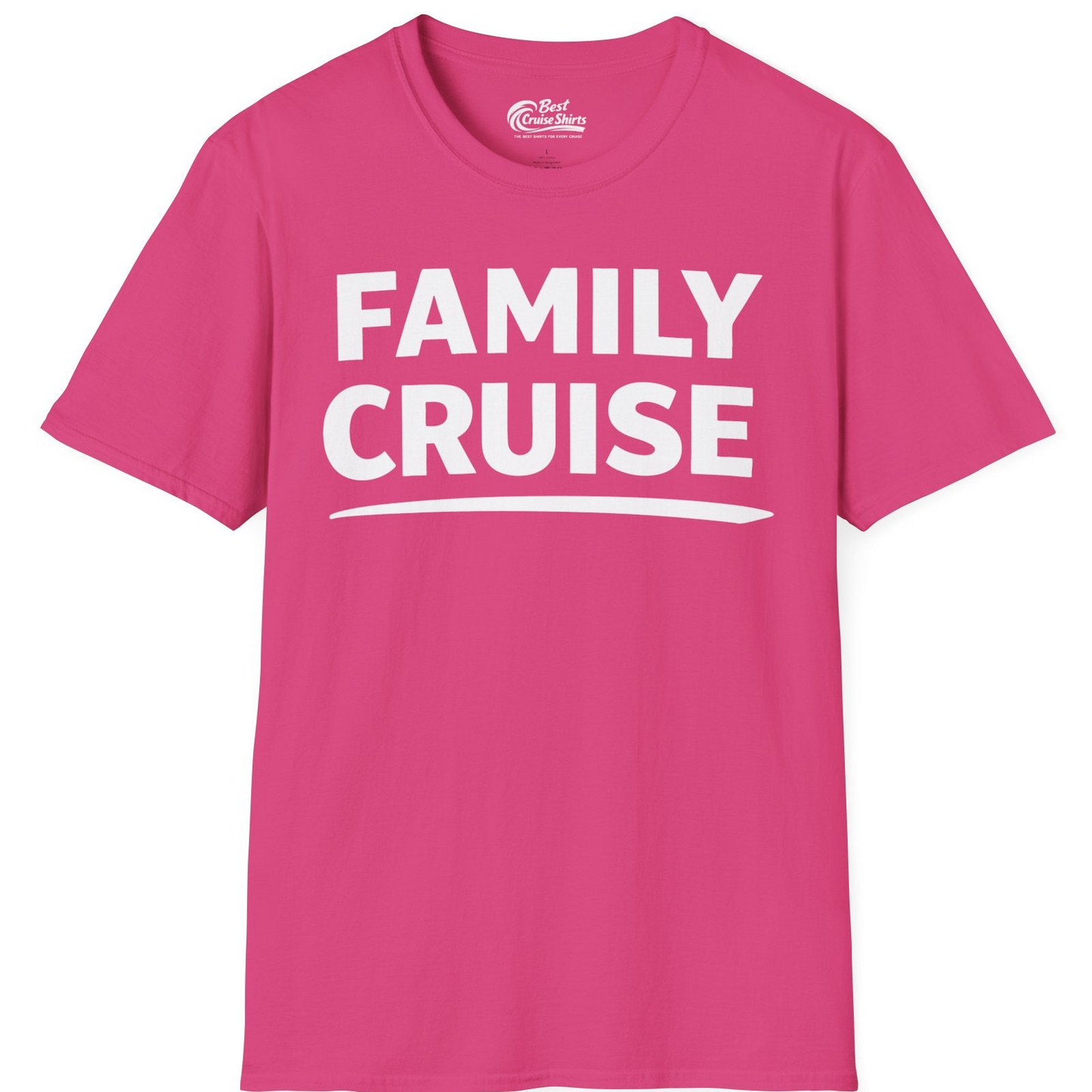 Family Cruise Celebration Bold Lettering Group Trip Shirt — T-Shirt T-Shirt – Heliconia – Best Cruise Shirts