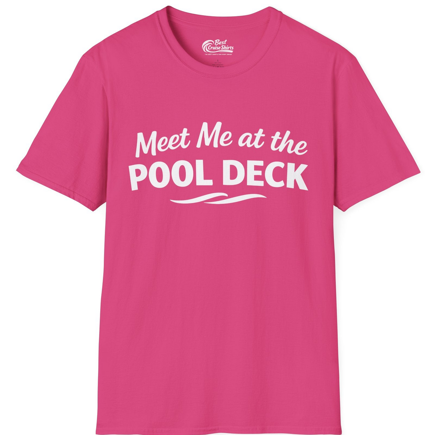 Meet Me At The Pool Deck Bold Fun Poolside Water Wave Shirt — T-Shirt T-Shirt – Heliconia – Best Cruise Shirts