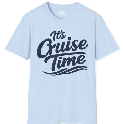 It’s Cruise Time Bold Nautical Wave Typography Cruise Shirt — T-Shirt T-Shirt – Light Blue – Best Cruise Shirts