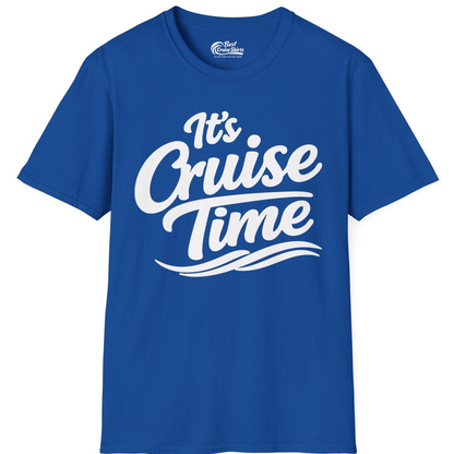 It’s Cruise Time Bold Nautical Wave Typography Cruise Shirt — T-Shirt T-Shirt – Royal – Best Cruise Shirts