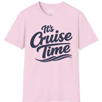 It’s Cruise Time Bold Nautical Wave Typography Cruise Shirt — T-Shirt T-Shirt – Light Pink – Best Cruise Shirts