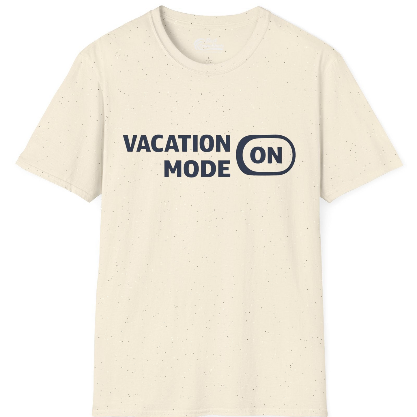 Vacation Mode On Minimalist Switch Graphic Funny Travel Shirt — T-Shirt T-Shirt – Natural – Best Cruise Shirts