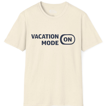 Vacation Mode On Minimalist Switch Graphic Funny Travel Shirt — T-Shirt T-Shirt – Natural – Best Cruise Shirts