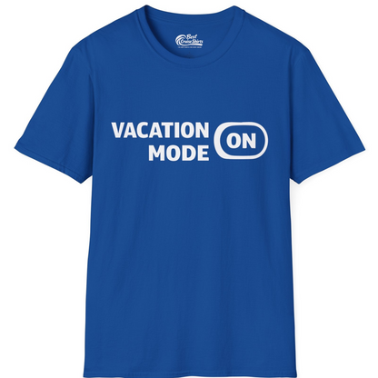 Vacation Mode On Minimalist Switch Graphic Funny Travel Shirt — T-Shirt T-Shirt – Royal – Best Cruise Shirts