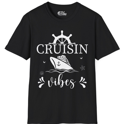 Cruisin Vibes Nautical Ocean Adventure Shirt T-Shirt – Black – Best Cruise Shirts