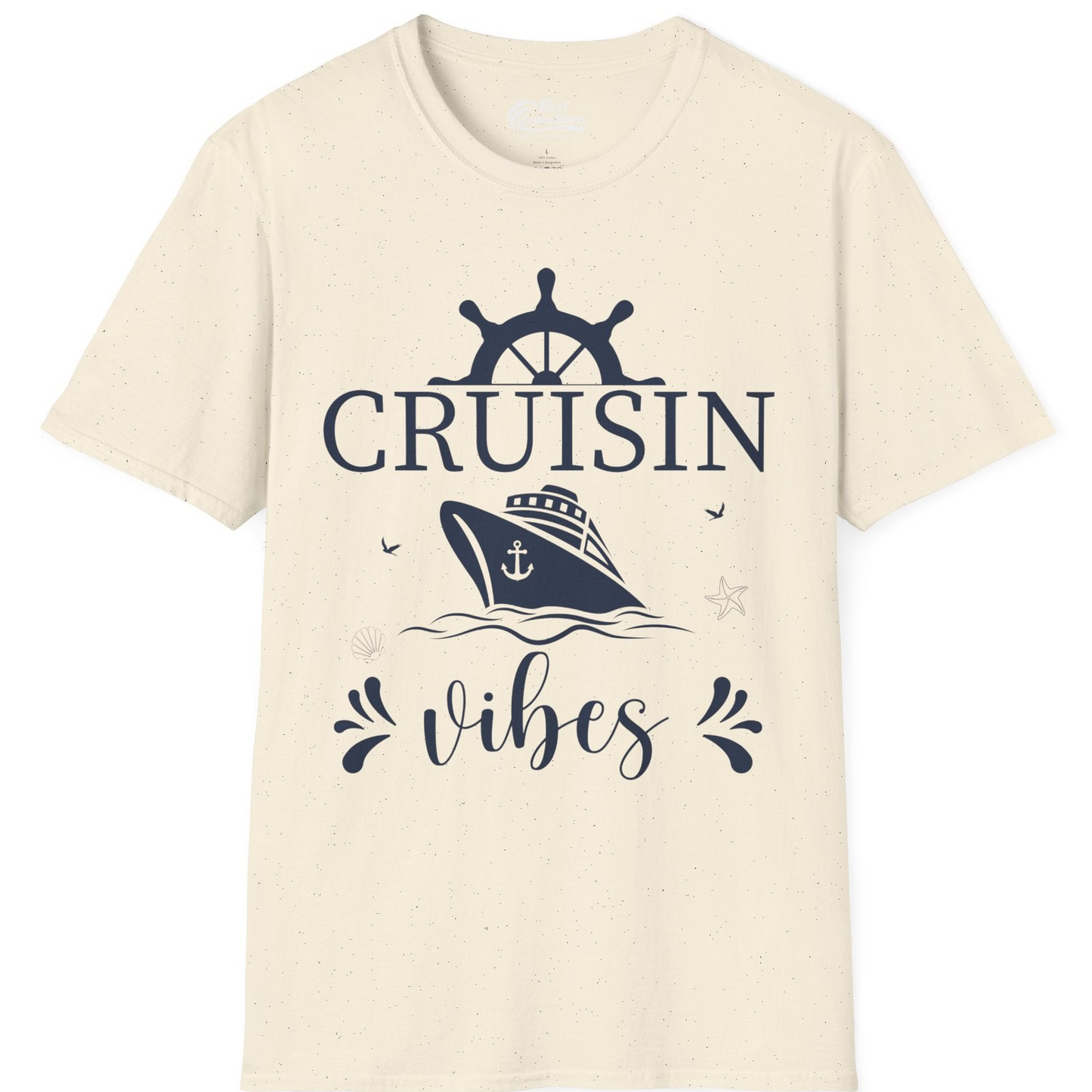 Cruisin Vibes Nautical Ocean Adventure Shirt T-Shirt – Natural – Best Cruise Shirts