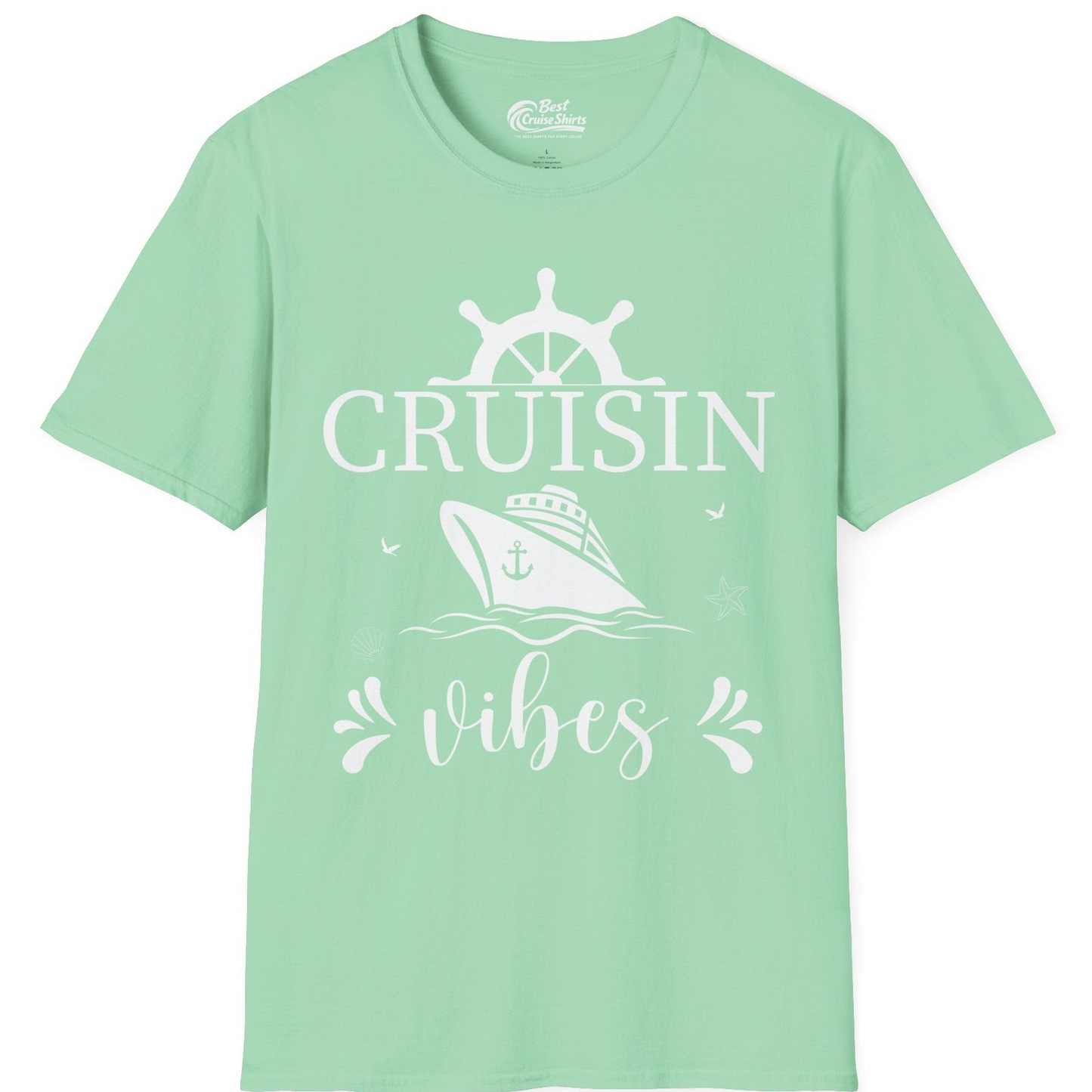 Cruisin Vibes Nautical Ocean Adventure Shirt T-Shirt – Mint Green – Best Cruise Shirts