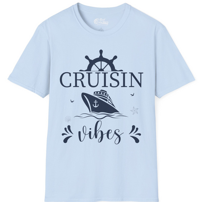 Cruisin Vibes Nautical Ocean Adventure Shirt T-Shirt – Light Blue – Best Cruise Shirts