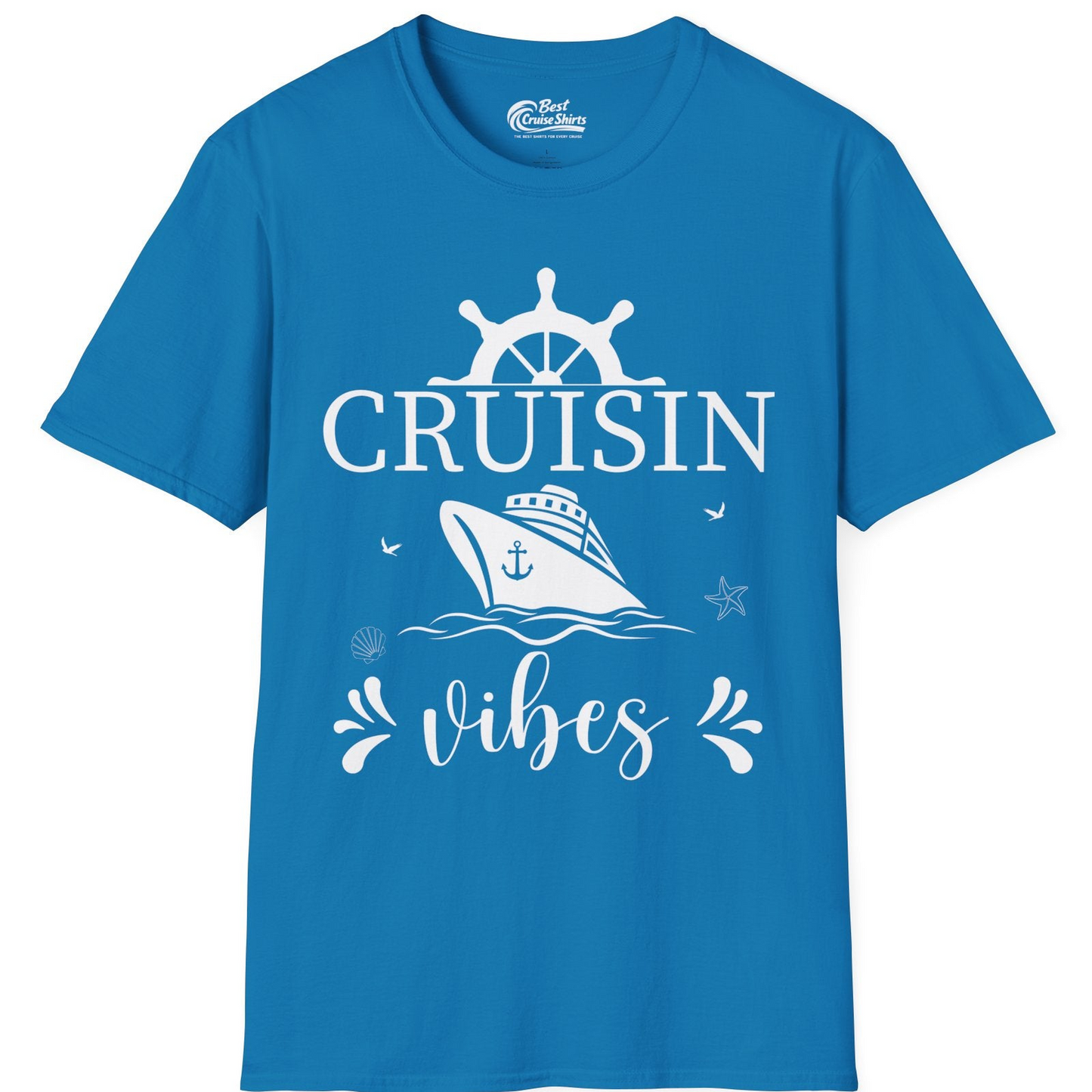 Cruisin Vibes Nautical Ocean Adventure Shirt T-Shirt – Sapphire – Best Cruise Shirts
