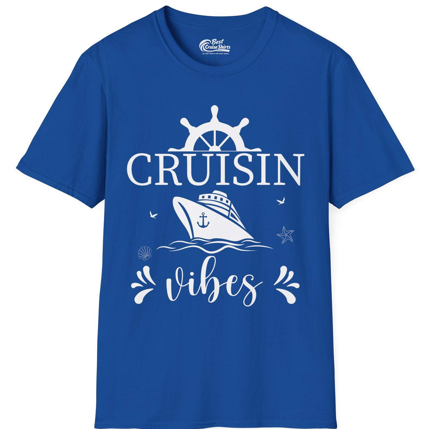 Cruisin Vibes Nautical Ocean Adventure Shirt T-Shirt – Royal – Best Cruise Shirts