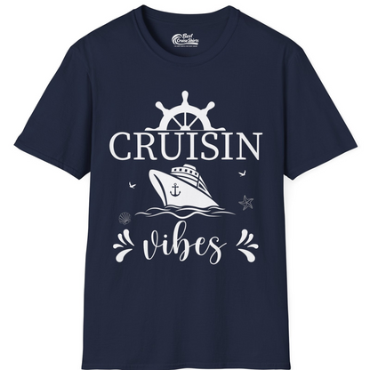 Cruisin Vibes Nautical Ocean Adventure Shirt T-Shirt – Navy – Best Cruise Shirts