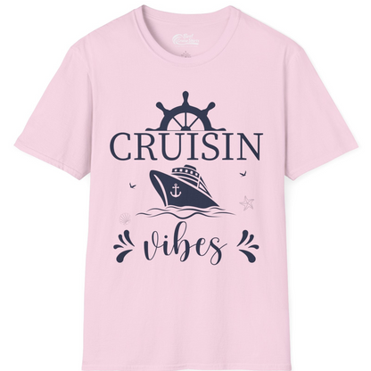 Cruisin Vibes Nautical Ocean Adventure Shirt T-Shirt – Light Pink – Best Cruise Shirts