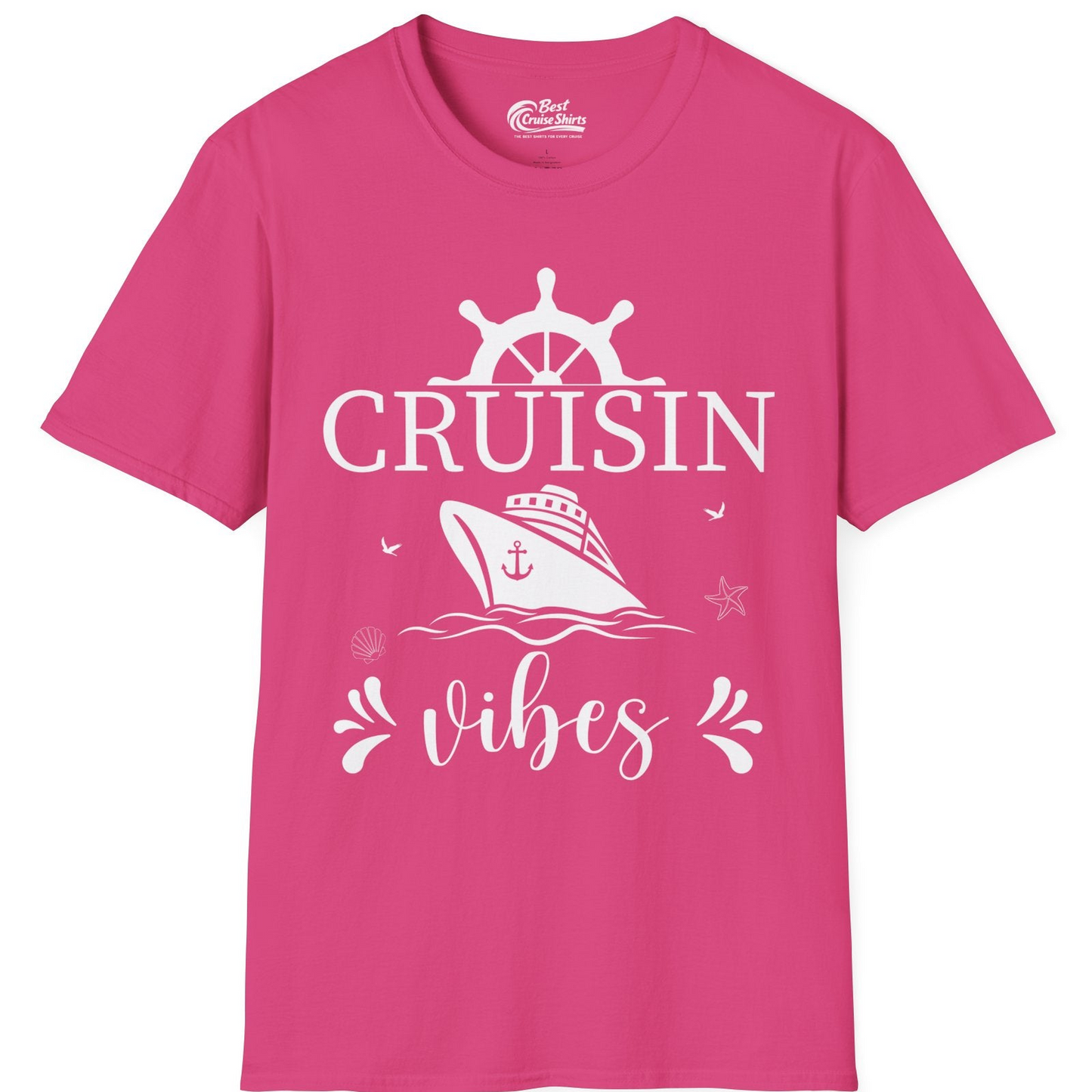 Cruisin Vibes Nautical Ocean Adventure Shirt T-Shirt – Heliconia – Best Cruise Shirts
