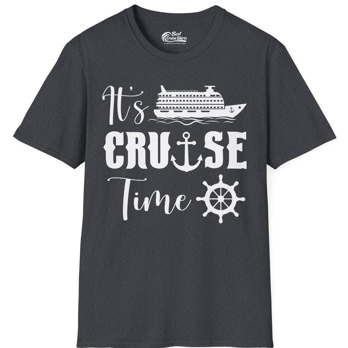 It’s Cruise Time Shirt T-Shirt – Dark Heather Grey – Best Cruise Shirts