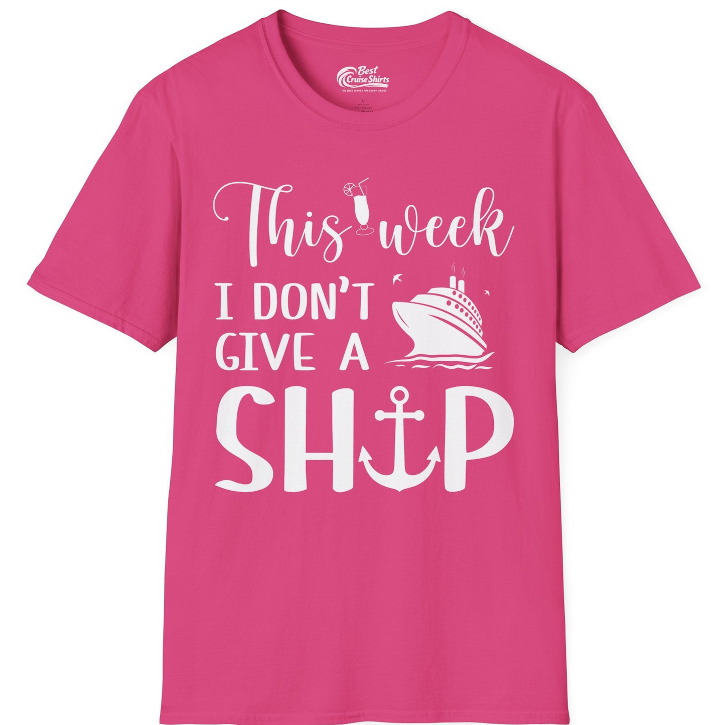 This Week I Don’t Give a Ship Funny Cruise Shirt With Nautical Icons — T-Shirt T-Shirt – Heliconia – Best Cruise Shirts