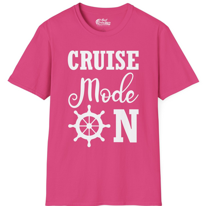 Cruise Mode On Shirt With Nautical Wheel Bold Vacation Design — T-Shirt T-Shirt – Heliconia – Best Cruise Shirts
