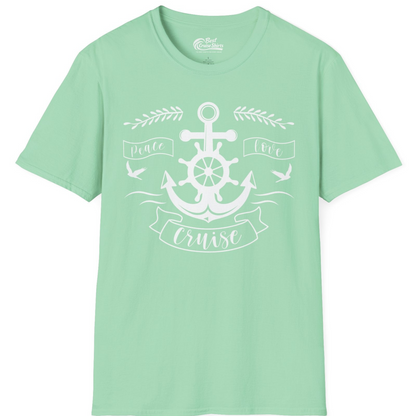 Peace Love Cruise Shirt T-Shirt – Mint Green – Best Cruise Shirts