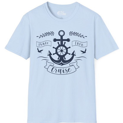 Peace Love Cruise Shirt T-Shirt – Light Blue – Best Cruise Shirts