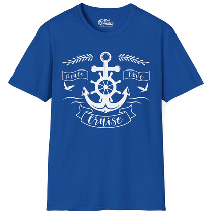 Peace Love Cruise Shirt T-Shirt – Royal – Best Cruise Shirts