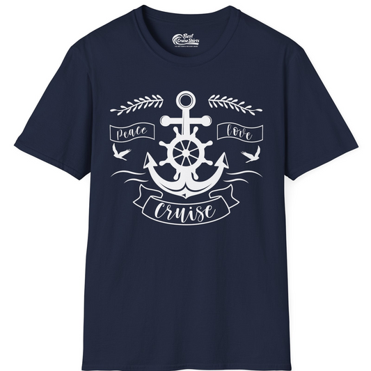 Peace Love Cruise Shirt T-Shirt – Navy – Best Cruise Shirts