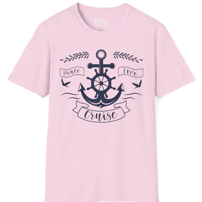 Peace Love Cruise Shirt T-Shirt – Light Pink – Best Cruise Shirts
