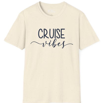 Cruise Vibes Modern Script Typography Shirt for Group Cruise Trips — T-Shirt T-Shirt – Natural – Best Cruise Shirts