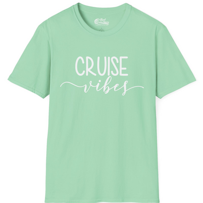 Cruise Vibes Modern Script Typography Shirt for Group Cruise Trips — T-Shirt T-Shirt – Mint Green – Best Cruise Shirts