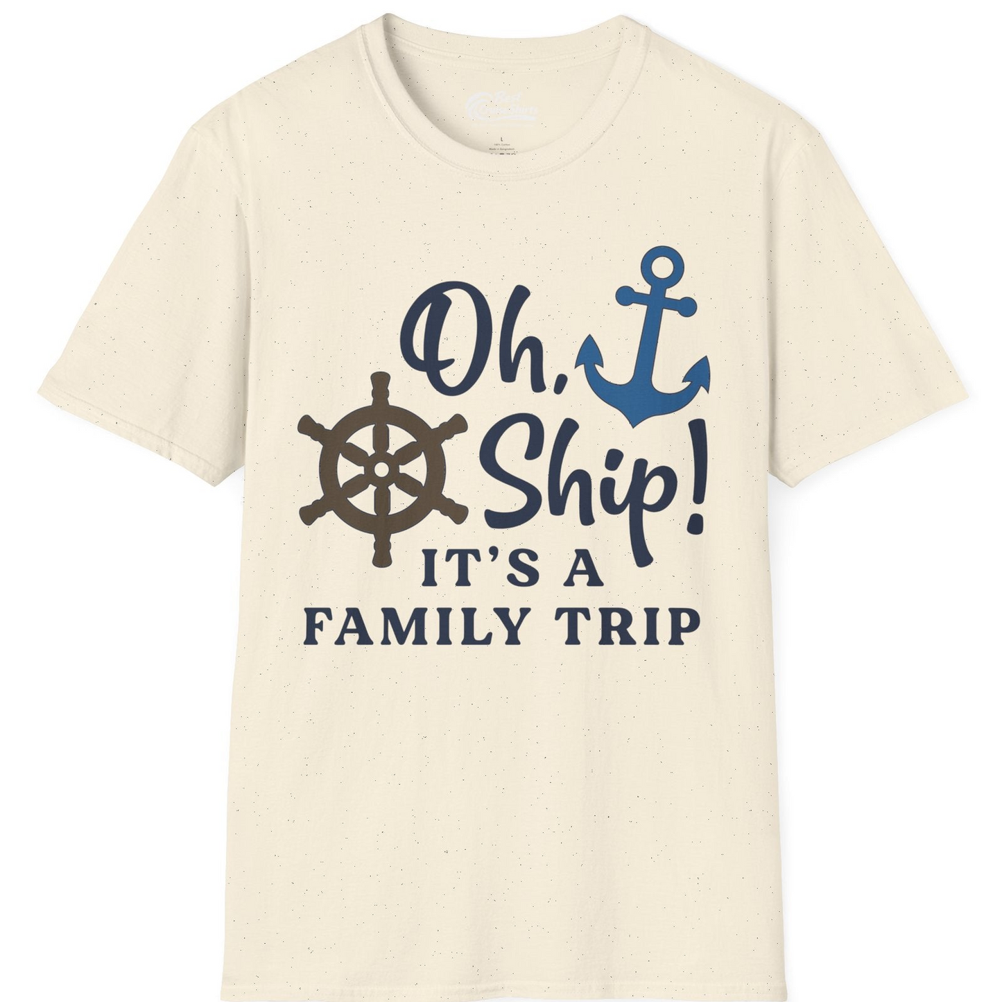 Oh Ship It’s a Family Trip Nautical Cruise Shirt with Marine Icons — T-Shirt T-Shirt – Natural – Best Cruise Shirts