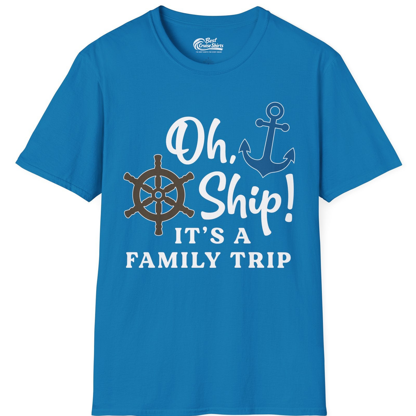 Oh Ship It’s a Family Trip Nautical Cruise Shirt with Marine Icons — T-Shirt T-Shirt – Sapphire – Best Cruise Shirts