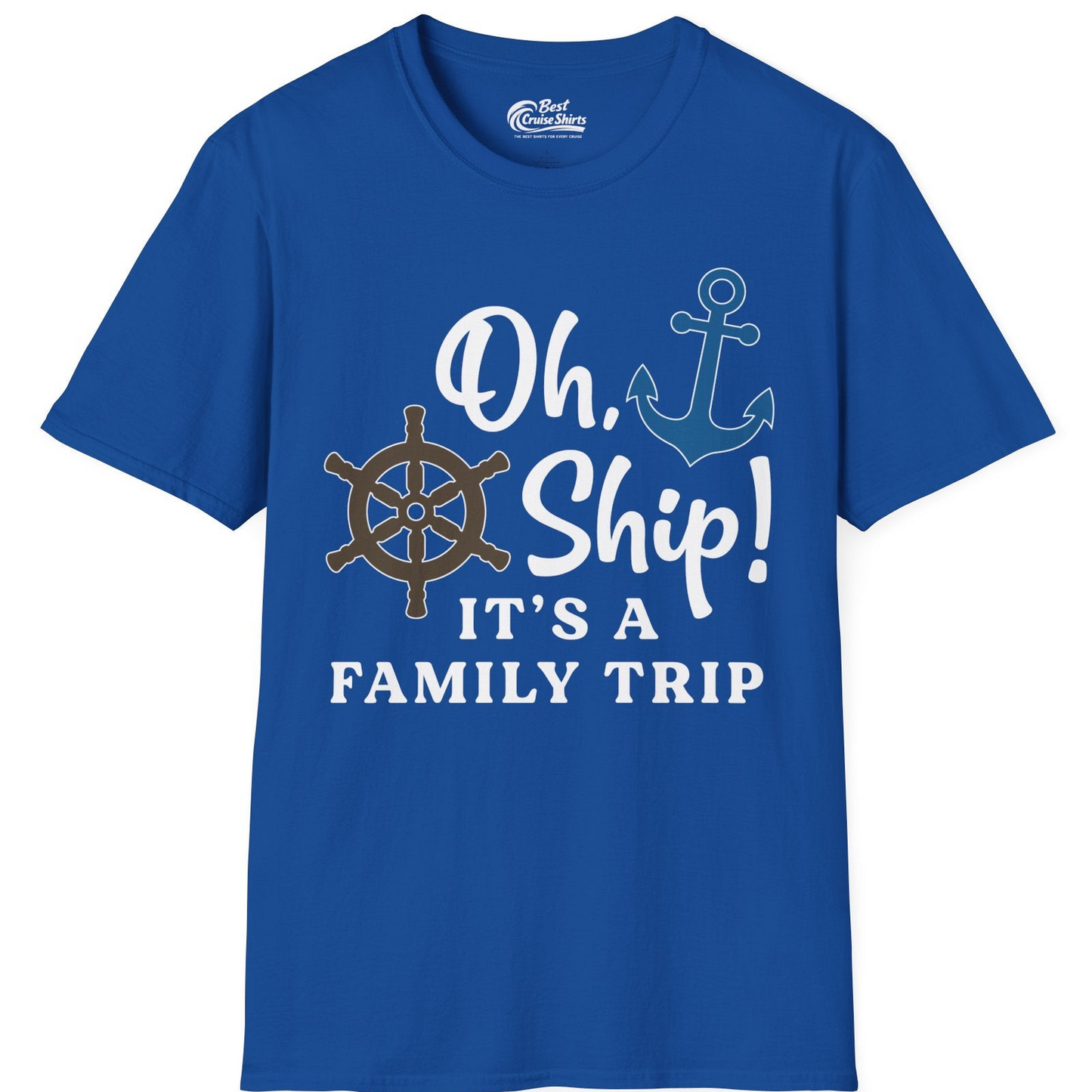 Oh Ship It’s a Family Trip Nautical Cruise Shirt with Marine Icons — T-Shirt T-Shirt – Royal – Best Cruise Shirts