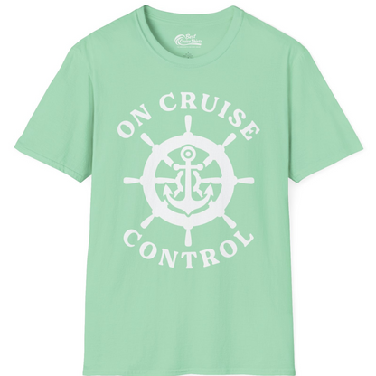 On Cruise Control Nautical Anchor Helm Wheel Cruise Shirt — T-Shirt T-Shirt – Mint Green – Best Cruise Shirts