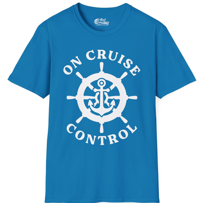 On Cruise Control Nautical Anchor Helm Wheel Cruise Shirt — T-Shirt T-Shirt – Sapphire – Best Cruise Shirts