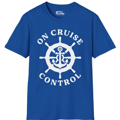 On Cruise Control Nautical Anchor Helm Wheel Cruise Shirt — T-Shirt T-Shirt – Royal – Best Cruise Shirts