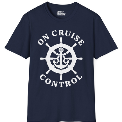 On Cruise Control Nautical Anchor Helm Wheel Cruise Shirt — T-Shirt T-Shirt – Navy – Best Cruise Shirts