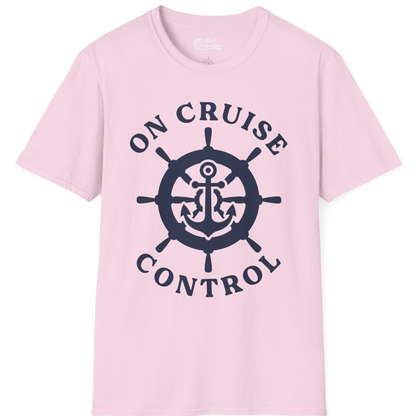 On Cruise Control Nautical Anchor Helm Wheel Cruise Shirt — T-Shirt T-Shirt – Light Pink – Best Cruise Shirts