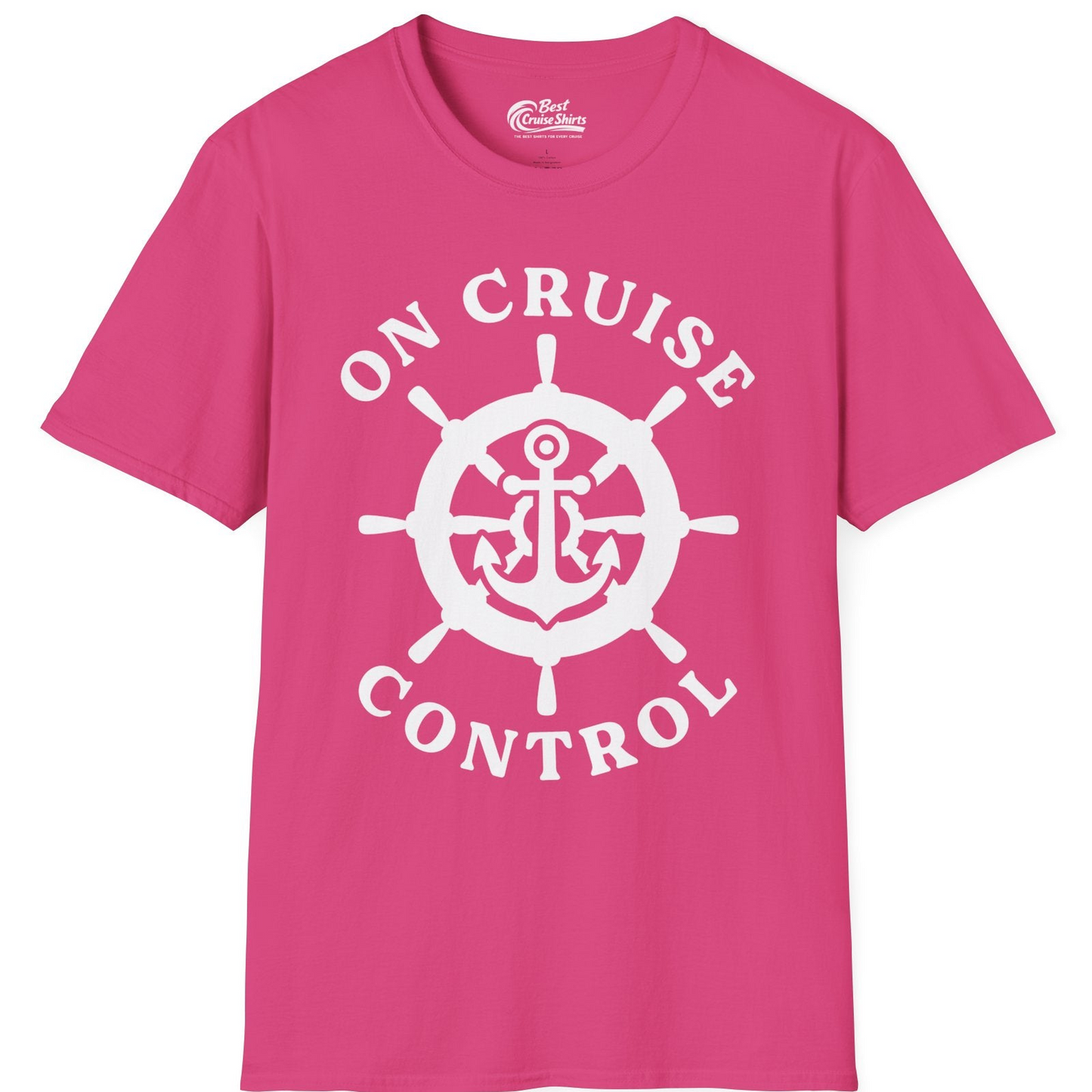 On Cruise Control Nautical Anchor Helm Wheel Cruise Shirt — T-Shirt T-Shirt – Heliconia – Best Cruise Shirts
