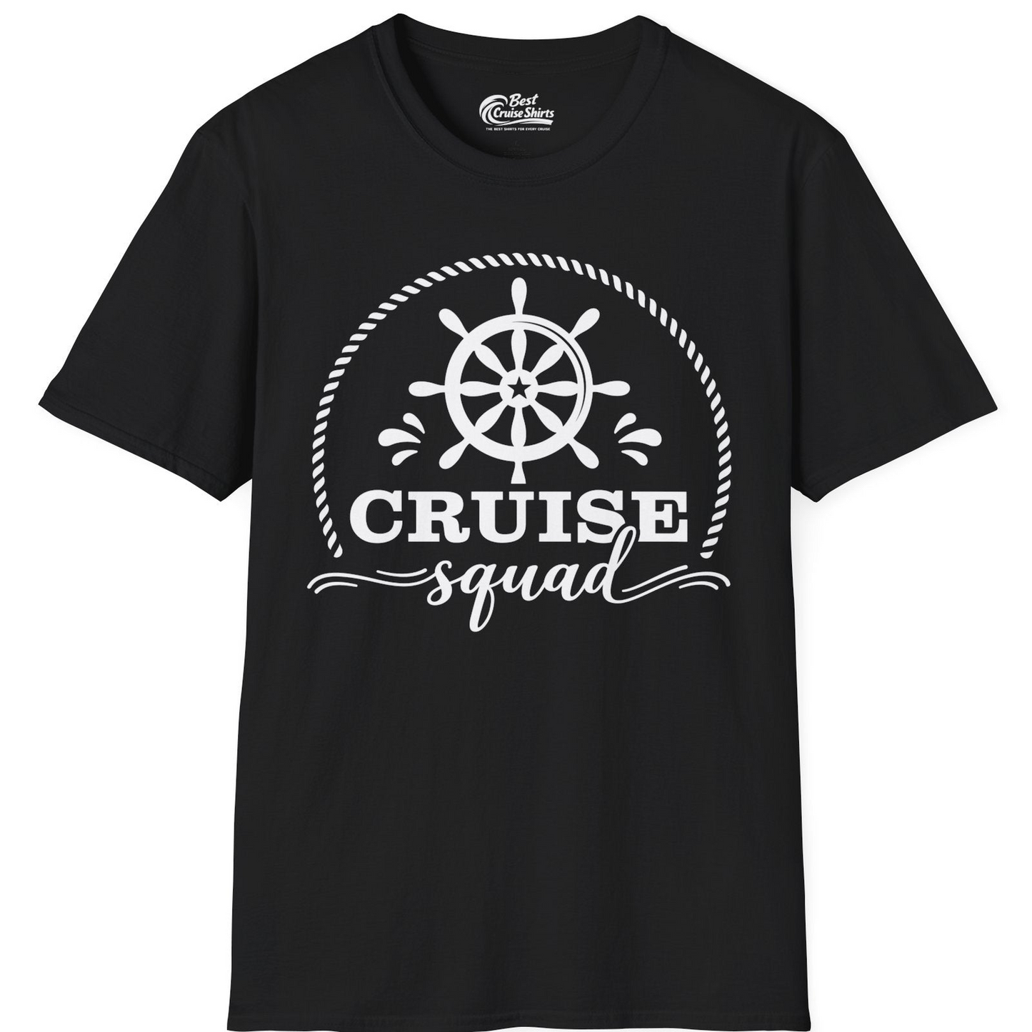 Cruise Squad Nautical Wheel Shirt T-Shirt – Black – Best Cruise Shirts