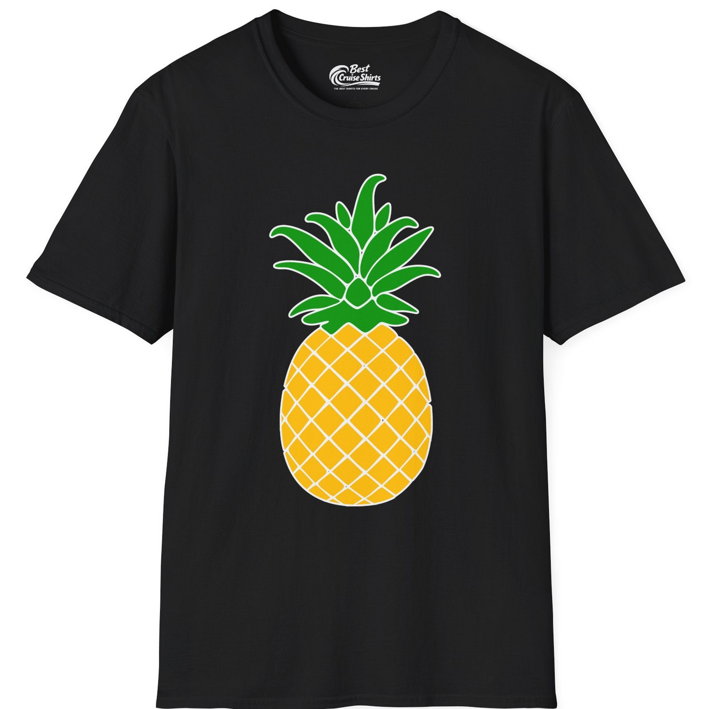 Cartoon Pineapple Graphic Shirt T-Shirt – Black – Best Cruise Shirts