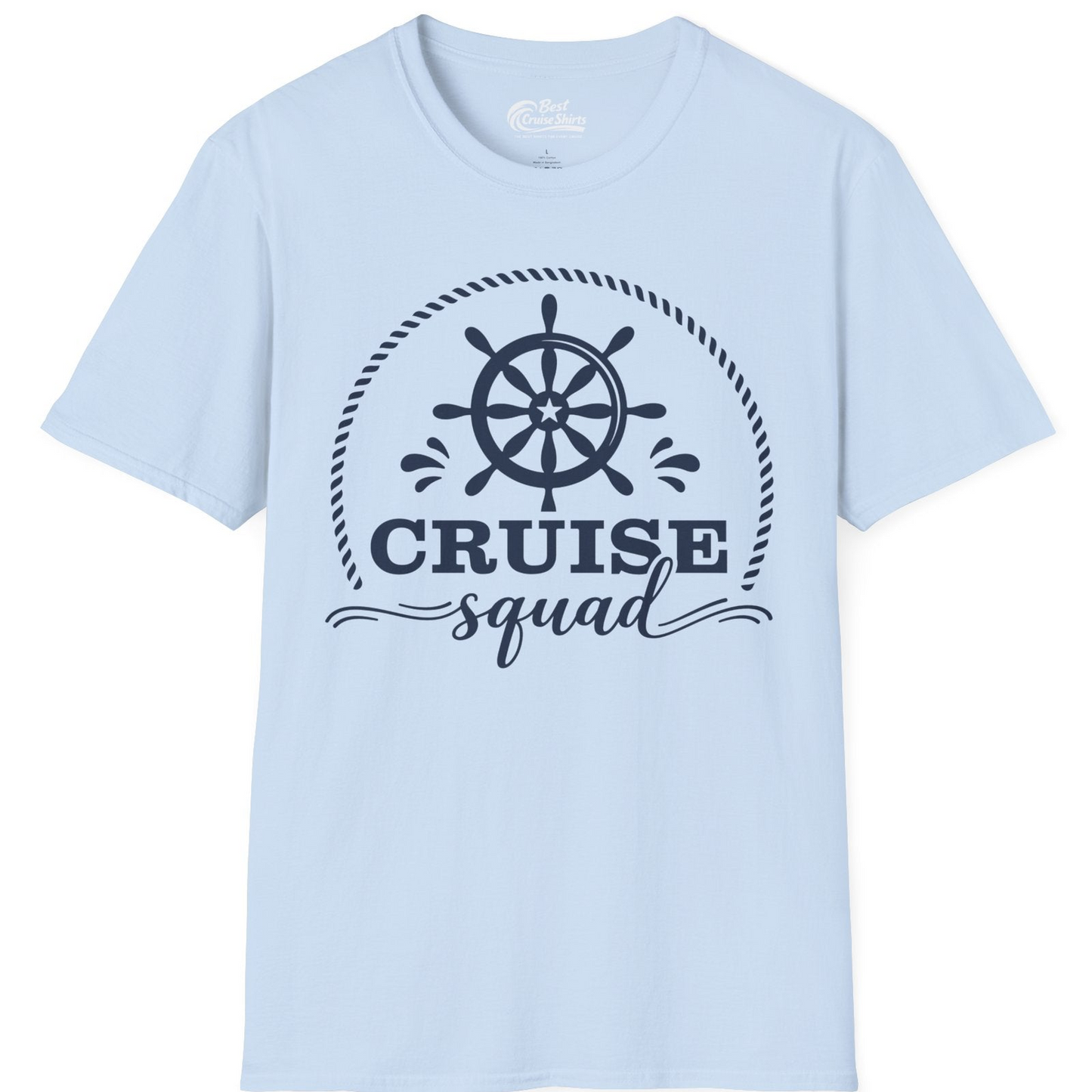 Cruise Squad Nautical Wheel Shirt T-Shirt – Light Blue – Best Cruise Shirts