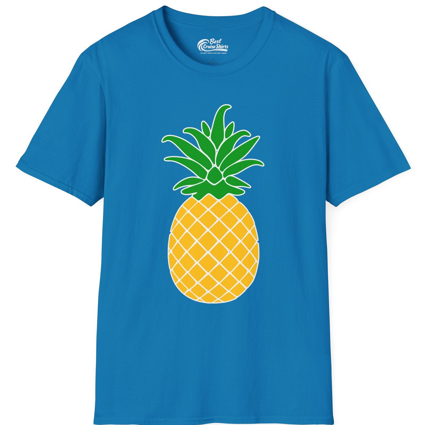 Cartoon Pineapple Graphic Shirt T-Shirt – Sapphire – Best Cruise Shirts