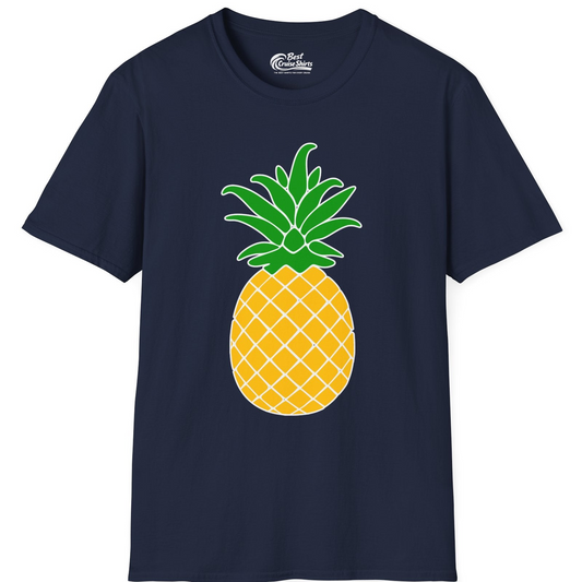 Cartoon Pineapple Graphic Shirt T-Shirt – Navy – Best Cruise Shirts